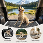 Avont Dog Bed for Car Back Seat, 2026 New Backseat Pet Bed Mat | 52.3"x23.6" Back Seat Pet Cover for Dogs Machine Washable Non-Slip Thick Plush Travel Mat for SUVs Trucks Camping - Dark Grey