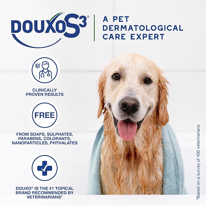 Douxo S3 SEB Dog Seboregulating Shampoo, 0.5% Ophytrium, 16.9 fl oz | Seborrhea Treatment for Dogs & Cats, Helps Control Dandruff, Unpleasant Odors & Oily/Flaky Skin, 0.5% Ophytrium, 16.9 fl oz