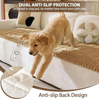 FUANGUI Waterproof Couch Cover Sofa Cover for Dogs and Pets Sofa Protector | Non-Slip Washable Fuzzy Soft Cat Bed Sofa Slipcover for 2-3 Cushion Couch Sofa Pet Friendly, Camel, 27.6" x 59.1", 1 pcs