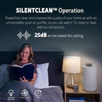Kenmore Air Purifier with H13 True HEPA Filter, Covers Up to 850 Sq.Foot | 25db SilentClean 3-Stage HEPA Filtration System for Office & Bedroom