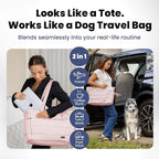 Rubyloo Puffer Dog Travel Bag for Dog Moms, Diaper Bag with Travel Bowls | 2 BPA-Free Collapsible Bowls, 2 Pet Food Containers, 9 Pockets, Everyday Puffer Bag Works With or Without Your Dog, Soft Pink