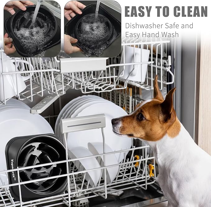 Slow Feeder Dog Bowls for Large Dogs | Non-Slip Base, Anti-Choking Design, Reduces Bloating & Overeating, Easy to Clean, 4 Cups