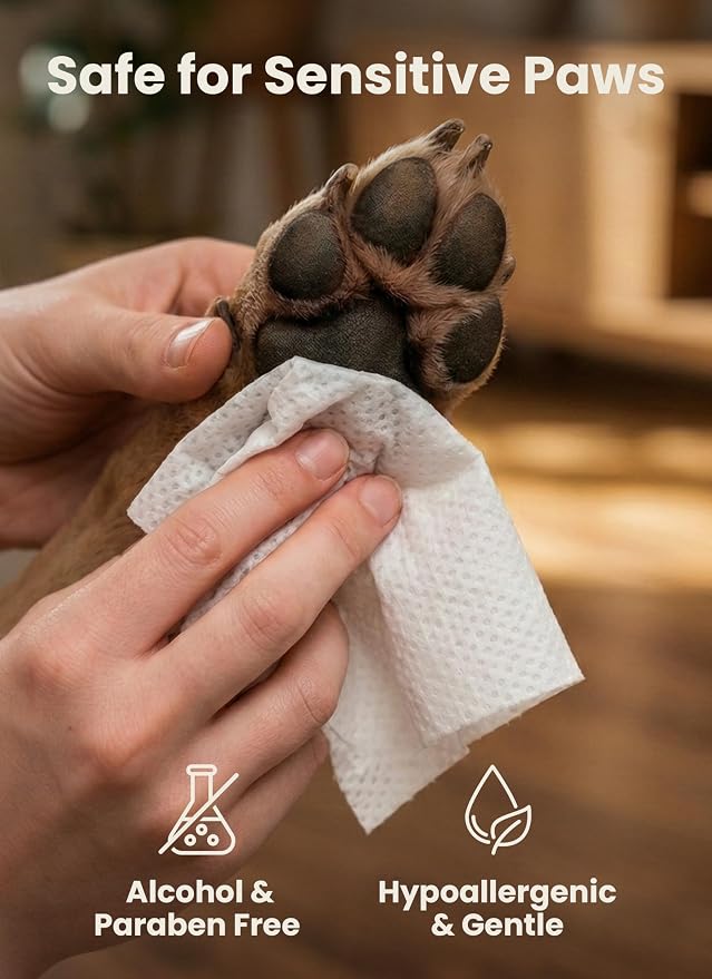 Pogi’s Dog Wipes – Hypoallergenic Pet Wipes for Paws, Body & Butt – Cleaning & Hydrating, Fragrance Free, 400 Count
