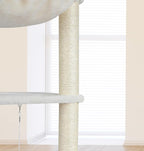 Wang Xin Four Layer Big Cat Tree with Huge Cat Condo and Two Hammocks Scratch Pad,Beige