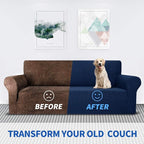 MAXIJIN Stretch Chair Cover Chair Slipcovers with Arms, 1-Piece Couch Sofa Chair Covers for Living Room, Non Slip Armchair Cover (31"-46") Furniture Protector Dogs Pet Friendly (Chair, Navy Blue)