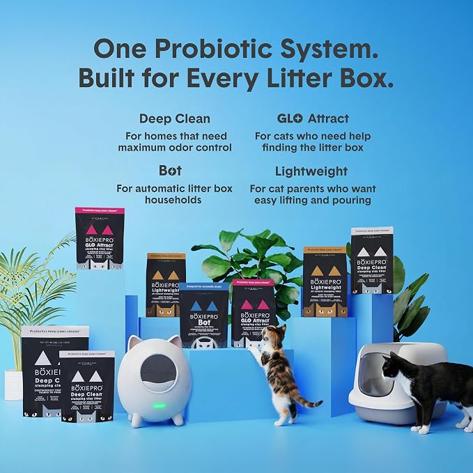 Boxie Probiotic Clumping Cat Litter 40+ Day Odor Control Dust Free 40 lb