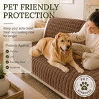 Smiry Velvet Couch Cover for Dogs, Non Slip Soft Sofa Protector for Pets | Washable Sofa Cover for Cats, Cozy Furniture Protector Against Pet Hair, Scratches, Fits Sectional Sofa(Brown, 36"x47")