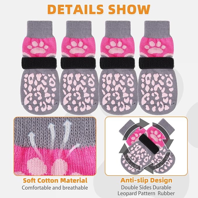 KOOLTAIL Dog Socks Shoes for Hot Pavement, Breathable & Warm Winter Dog Booties to Prevent Licking Paws for Small Medium Large Senior Dogs,Non Slip Grippy Pet Boots & Paw Protectors for Hardwood Floor