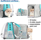Lollimeow Cat Carrier Backpack, Expandable Bubble Pet Carrier for Cats and Small Dogs, Airline Approved Travel Backpack for Hiking, Walking & Outdoor Adventures - Supports up to 14 lbs