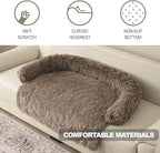Calming Dogs/Cats Bed Mats, Dog Pad Washable Removable Couch Cover, Plush Long Fur Mat for Pets, Waterproof Lining, Perfect for Small, Medium and Large Dogs and Cats (Desert Brown, 34"x30")