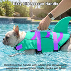 Fragralley Shark Dog Life Jacket, Easy to Put on Dog Life Vest for Swimming and Boating, Vibrant & Adjustable Dog Life Preservers for Small Medium Large Dogs, Suit to Swim, Fish, Beach, Surfing