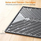 Large Silicone Cat Litter Mat Litter Trapping Pad for Litter Box | 34" x 22", Silicone, Foldable, Non-Slip, Friendly Soft on Cat Paws, Easy to Clean, Scatter Control, Gray