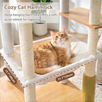 Gitelsnour Modern Cat Tree, 76'' Tall Cat Tower - 3 Big Platform GCT103WB