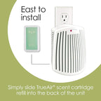 Hamilton Beach TrueAir Plug-Mount Odor Eliminator with Carbon Filter | Green Mountain Scent Cartridge | For Common Household-Smells, Tobacco, Pet, Bathroom, Trash | On/Off Fan | 04530GM
