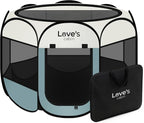 Love's cabin Pet Puppy Dog Playpen, Large Dog Tent Crates Cage Indoor/Outdoor, Portable Playpen for Cat, Foldable Pop Up Dog Kennel Playpen with Carring Case, Removable Zipper Top, Moss Green