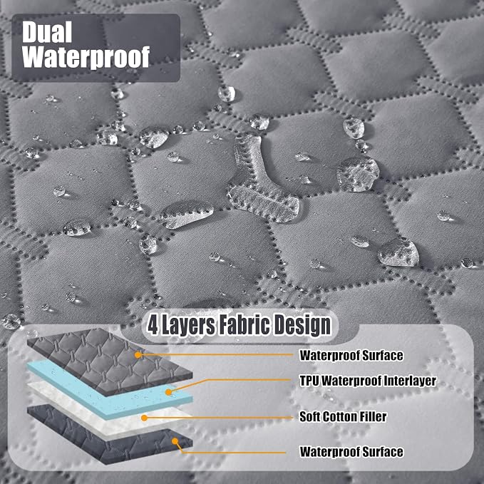Smiry Waterproof Dog Bed Cover Blanket, Reversible Pet Blanket | Soft Reversible, Washable Leakproof Cats Dogs Couch Cover for Sofa, Couch, Furniture (82x82 Inch)