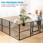 Dog Playpen 32" Height – Heavy Duty, Foldable | 25mm Steel Tubes, 40.8 lbs sturdy frame, rubber non-slip feet, indoor & outdoor, tool-free assembly, Small & Medium Dogs