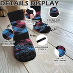 EXPAWLORER Dog Socks for Hot Pavement Summer to Prevent Licking Paws, Anti Slip Doggie Booties Grippy Shoes for Hardwood Floors, Boots & Paw Protectors for Small Medium Large Senior Dogs Pink Blue XS
