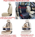 ROODO Dog Car Booster Seat with Safety Leash and Foldable Metal Frame for Small Pets up to 20 lbs Height-Adjustable Portable Puppy/Cat Car Seats with Plush Thick Cushion Mesh Window(Gray)