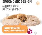Active Pets Premium Small Donut Dog Bed, Fits Up to 45 lbs, Machine Washable Cushion, Plush Long Pile Faux Fur Fabric, Portable Pink Pet Bed Furniture for Puppies Adult Canines & Cats