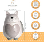 SPOTTED DOG GIFT COMPANY Ceramic Cookie Jar with Lid, Large Cat Treat Container for Cookies & Biscuits, Cute Novelty Kitchen Storage for Countertop, Gifts for Cat Lovers - 43oz White