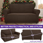 ZNSAYOTX Super Stretch Couch Cover Love Seat Sofa Covers for Living Room Dogs Pet Friendly Furniture Protector Spandex Loveseat Slipcovers with Anti Slip Foam Sticks (Coffee, Loveseat)