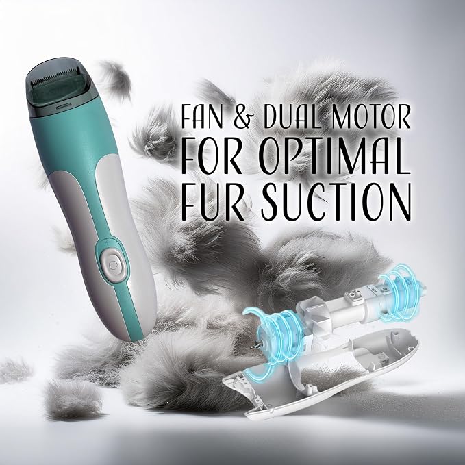 2 in 1 Cat Butt Trimmer & Vacuum, Low Noise Vacuum Suction, 2-Speed Quiet Pet Groomer, USB Rechargeable