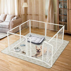FXW Homeplus Indoor Dog Playpen with Washable Pee Pad, 24" H, 8 Panels | Calm Indoor Play Area, Super Absorbent Pad for Easy Cleanup, for Puppies & Small Dogs, Patented
