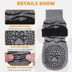 KOOLTAIL Anti Slip Dog Socks for Hot/Cold Pavement to Prevent Licking Paws, Paw Protector&Dog Boots with Grippers for Hardwood Floors,Traction Control No Twist Booties for Small Medium Large Dogs SM