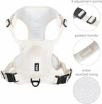 TUG No-Pull Dog Harness, 2 Leash Clips + Padded Handle (XL, Cream) | Water-Resistant Padded Interior | Front No-Pull & Rear Clips | Padded Back Handle | Adjustable Straps | Lightweight