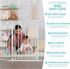 Regalo Safety 28"-76" Super Wide Configurable Baby Gate | Hardware Mounted, For Doorways & Open Spaces, For Babies, Toddlers & Pets, White, Tested & Trusted for 30 Years