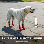 BEAUTYZOO 6PCS Dog Socks to Prevent Licking Paws, Anti Slip Dog Shoes for Hot Pavement Hardwood Floors, Traction Control Toe Grips Boots & Paw Protectors for Small Medium Large Senior Dogs, Red XL