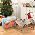 JUNSPOW Cat Bed Dog Perch Pet Hammock Bed Pet Sleeping Cat Supplies Pet Supplies Whole Wash Stable, Detachable, Breathable, Easy Assembly Indoors Outdoors, 16.9 in x 16.9 in x 9.5 in