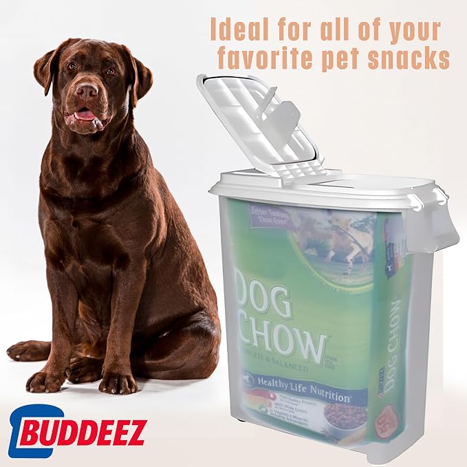 Buddeez Airtight Rolling Pet Food Storage Container, Bird Seed, 50 Quart | For dog food, cat food or bird seed, Rolling bin for easier movement