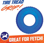 Nerf Dog 10in Enhanced Translucent TPR Tire Flyer - Blue,Medium Breeds