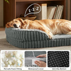 MIXJOY Orthopedic Dog Beds Large Sized Dog,Extra Large Washable Dog Bed Waterproof Oval Dogs Bed with Removable Cover,Egg-Crate Foam Big Pet Bed Couch with Bolster,Non-Slip Bottom,XL 42"X32",Grey
