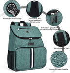BAGLHER丨Dog Travel Bag, Airline Approved Pet Supplies Backpack, Dog Travel Backpack Accessories Set with 2 Silicone Collapsible Bowls and 2 Food Baskets. Green