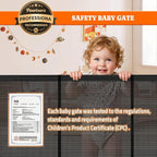 Pawtners Retractable Baby Gates, 34" Tall Extends to 120" Wide Dog Gate | 6 FT Gate with Reinforced 8 Supporting Rods to Prevent Crawling for Stairs Hallways Indoor Outdoor Open Spaces