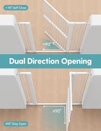 No Pawblems 55" Extra Tall Pet Gate, 29"-40" Wide Tall Dog Gate, White | No Drilling Pressure Mounted, 1.37" Narrow Spacing, Auto Close Tall Cat Gate for Doorway Hallway, One-Hand Operation