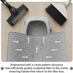 Cat Litter Mat, 23.5x16 Silicone Trapping Mat Grey | for Kitty Litter Box, Easy Clean, BPA Free Rubber, Center Litter Collection, Easy Pour-Back, Waterproof, Odor-Resistant