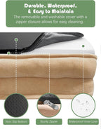 Spotted Play Orthopedic Dog Bed with Sides - Sofa Beds for Extra Large Dogs, Supportive Foam Pet Couch Bed with Washable Removable Cover, Waterproof Lining and Non-Slip Bottom, Brown - XL