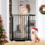 Rgqphantom 41" Tall Safety Pet Gate,Adjustable 30.5"-43" Wide (Black) | Auto Close Cat Gate Suitable for Stairs,Doorways,White, Pet Safety Barrier