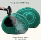 MEOWFIA Cat Cave – Premium Felt Cat Bed Enclosure for Indoor Cats, Handmade Merino Wool (Emerald, Medium)
