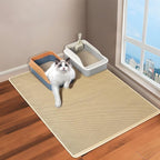 Large Cat Litter Box Mat,35''X 25'' Litter Trapping Mat for indoor Cat, Litter box Mat for Floor, 2 Layer Litterbox Catcher Rug for Kitty Pet,Waterproof Urine Proof, Clean Easily, Non-Slip