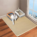 GRELY 35''X 25'' Large Litter Mat, 2 Layer Cat Litter Mat Litter Trapping Mat,Litter Box Mats for Floor, Cats Litterbox Catcher Rug for Kitty Pet, Waterproof Urine Proof,Non-Slip