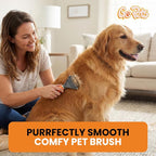 2-in-1 Deshedding & Dematting Comb & Grooming Brush for Dogs & Cats | Double-Sided Dog Rake for Shedding, Pet Deshedding Brush, Undercoat Mat Dematting Tool for Long Haired Cats, Grooming Matting