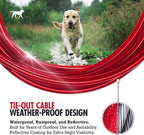 Tuff Pupper Dog Tie Out Cable, 60 ft Heavy Duty Lead for up to 125 lb Dogs | Extra-Strong Coated Steel Wire for Large Dogs; Water/Rust Resistant Yard Runner Line with 360-Degree No-Tangle Swivel Clips