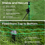 Temporary Fence with Posts,4'x50' Safety Barrier for Dog Snow Plastic Mesh Fencing with Fiberglass Stake Windbreak Rope,Movable Fencing Roll for Garden Backyard Outdoor Animal Protect