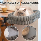 CHEERPALS Cloud Cat Bed Desk Mounted Hammock for Indoor Cats Perch Foldable | Reversible Mesh Warm Plush Mat, 90° Space Saving, Machine Washable Support Pet Bed for Kitty and Puppy(Grey, Large)