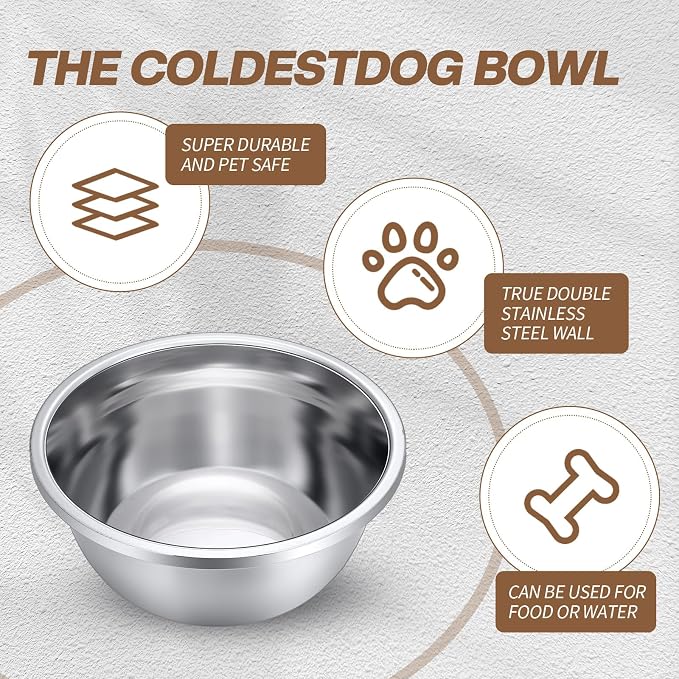 6 Pcs 8 Cup Metal Dog Bowls Stainless Steel Food Dish 64 Oz | Thickened,for Medium Large Dogs Cats,Dishwasher Safe ,Travel Kennel Feeding, Heavy Duty Stainless Steel Construction